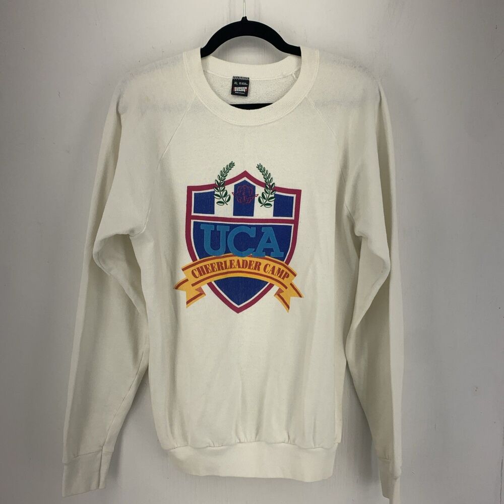 Vintage UCA Cheerleader Camp Crewneck Sweatshirt Womens XL USA Cheer 90’s Y2K